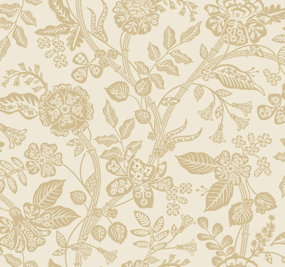 Rifle Paper Co. Gracie Garden Gold & Linen Wallpaper