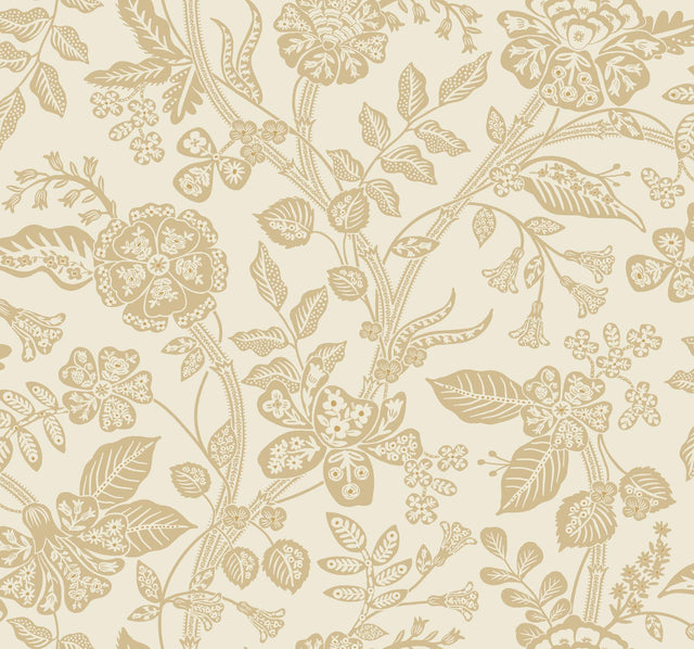 Rifle Paper Co. Gracie Garden Gold & Linen Wallpaper