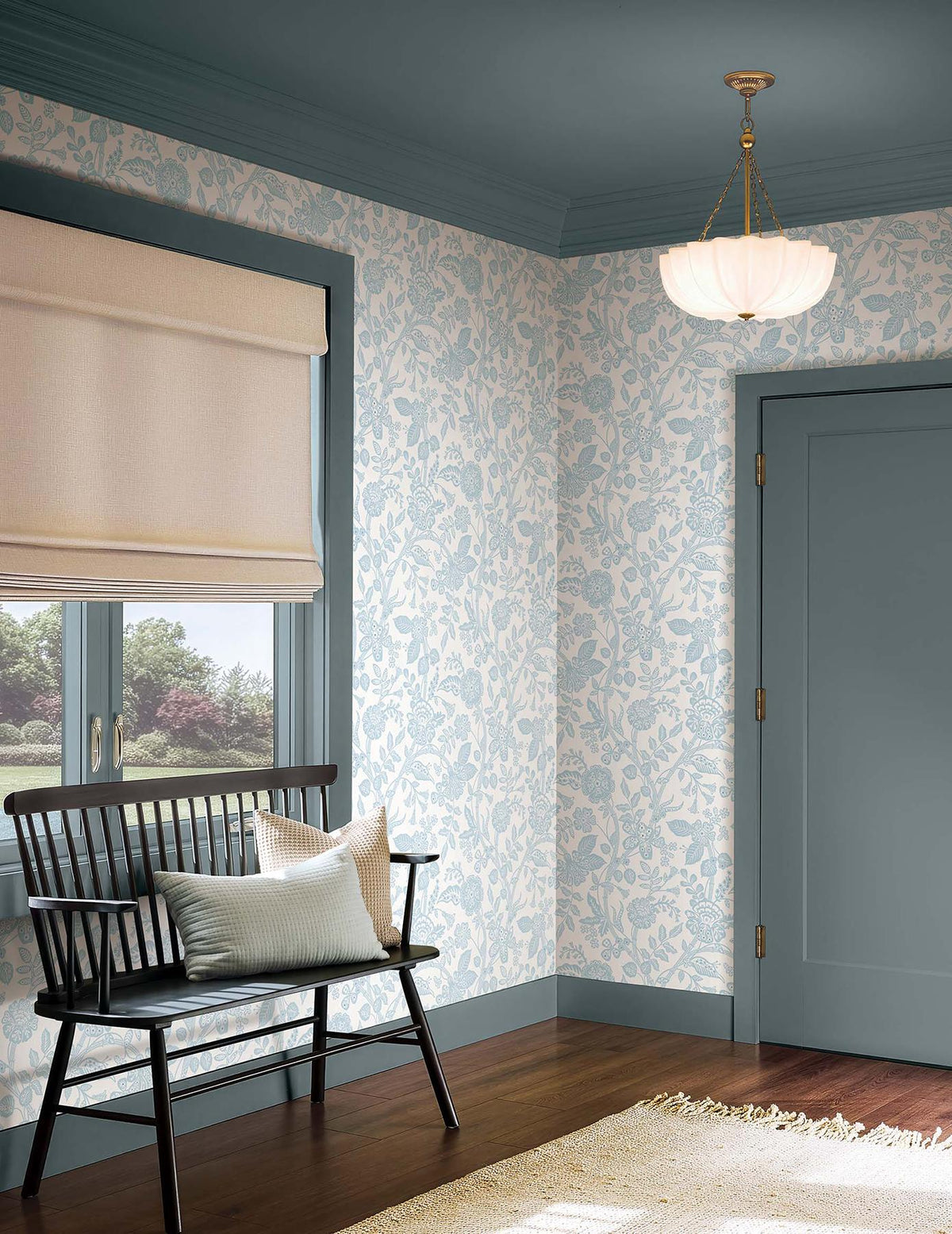 Rifle Paper Co. Gracie Garden Blue & White Wallpaper