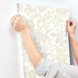 Rifle Paper Co. Gracie Garden Beige & White Wallpaper
