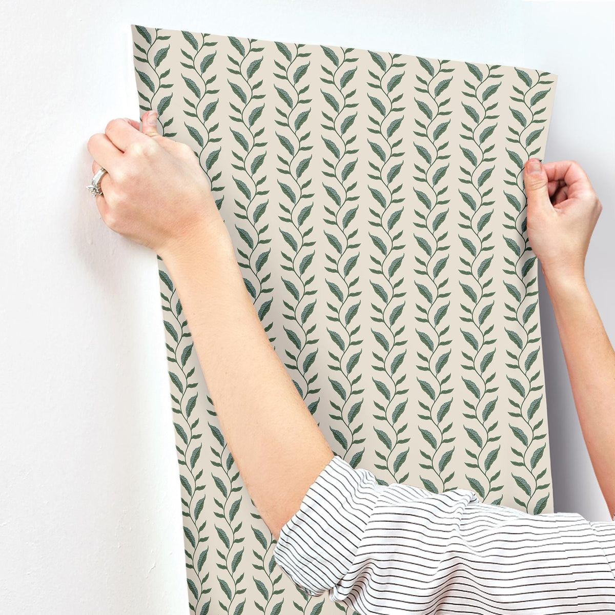 Rifle Paper Co. Seagrass Emerald & Linen Wallpaper