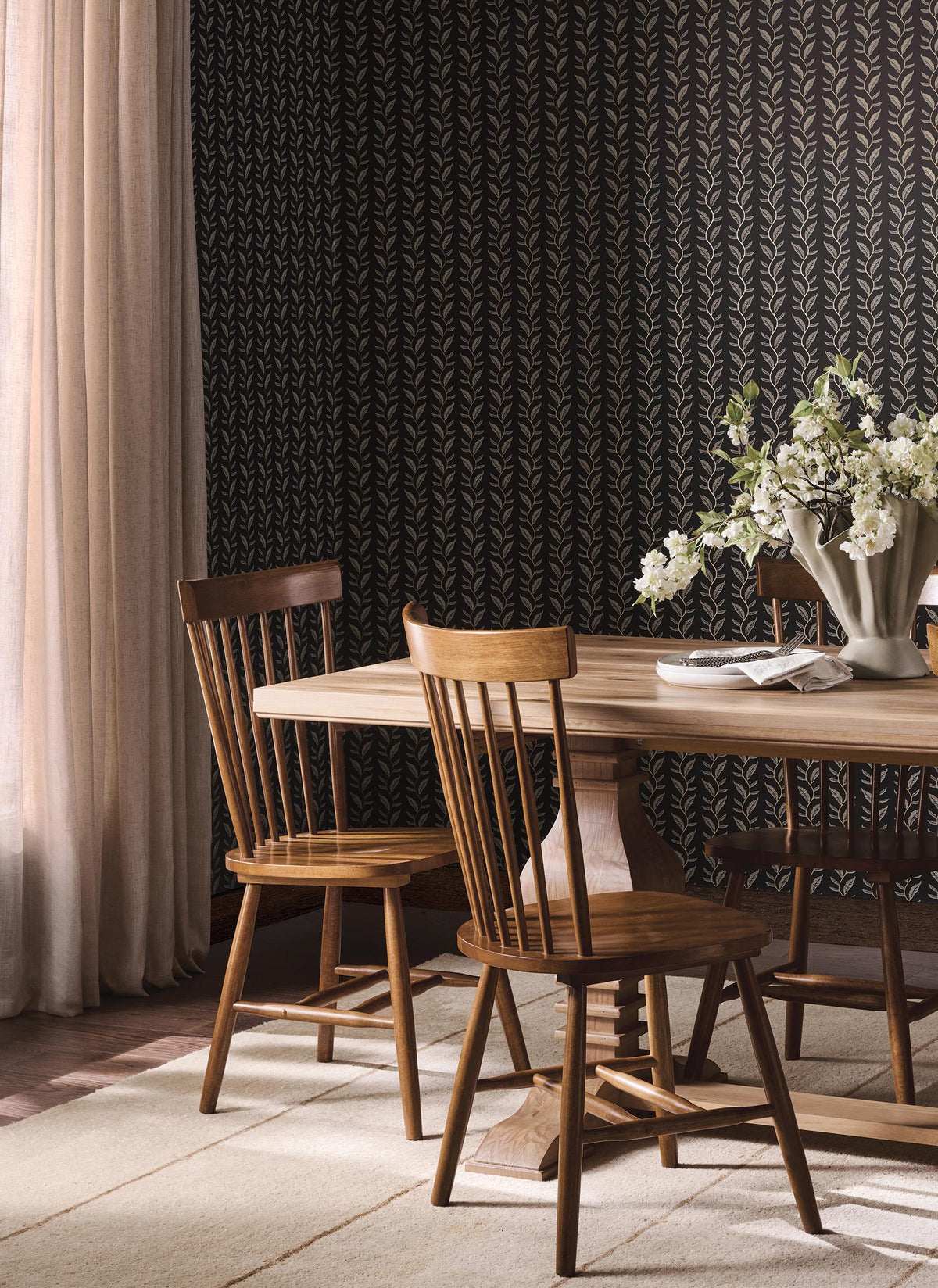Rifle Paper Co. Seagrass Black Wallpaper