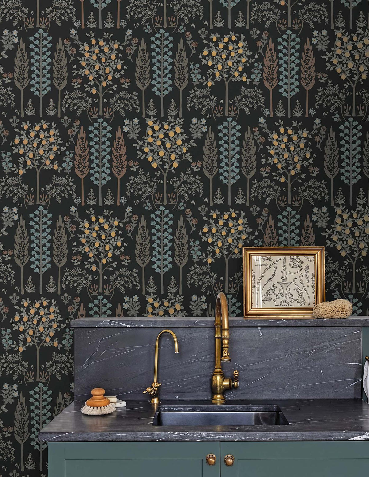 Rifle Paper Co. Fenna Black Wallpaper