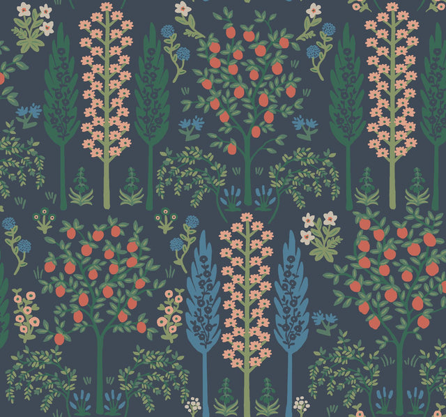 Rifle Paper Co. Fenna Navy Multi Wallpaper