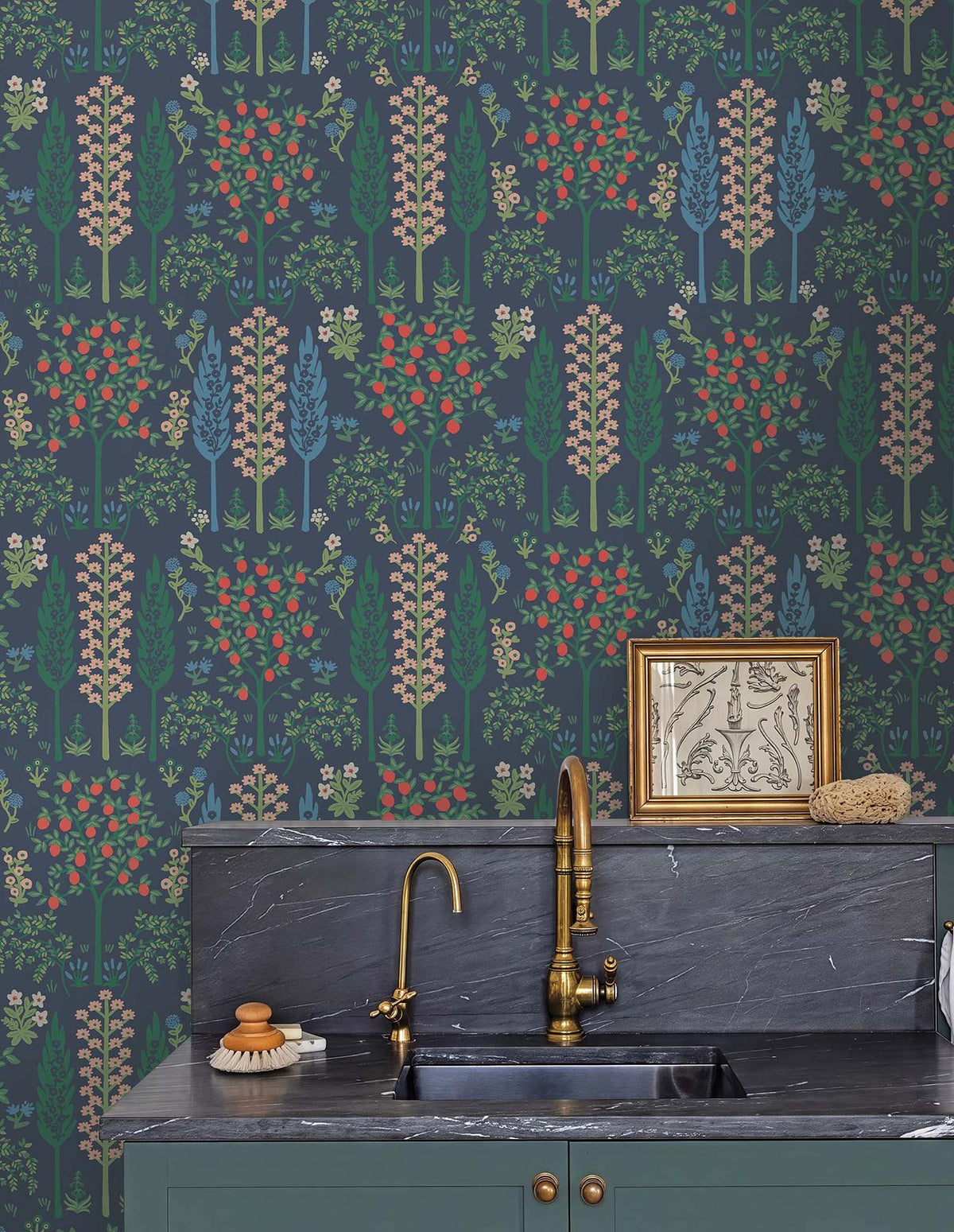 Rifle Paper Co. Fenna Navy Multi Wallpaper