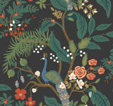 Rifle Paper Co. Peacock Charcoal Wallpaper