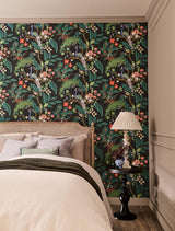 Rifle Paper Co. Peacock Charcoal Wallpaper