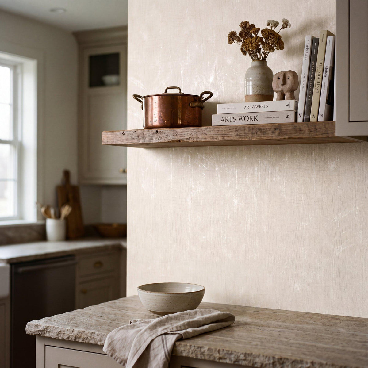 Galerie NT98017 New Touch Brushmark Beige Wallpaper NT98017 Beige Wallpaper