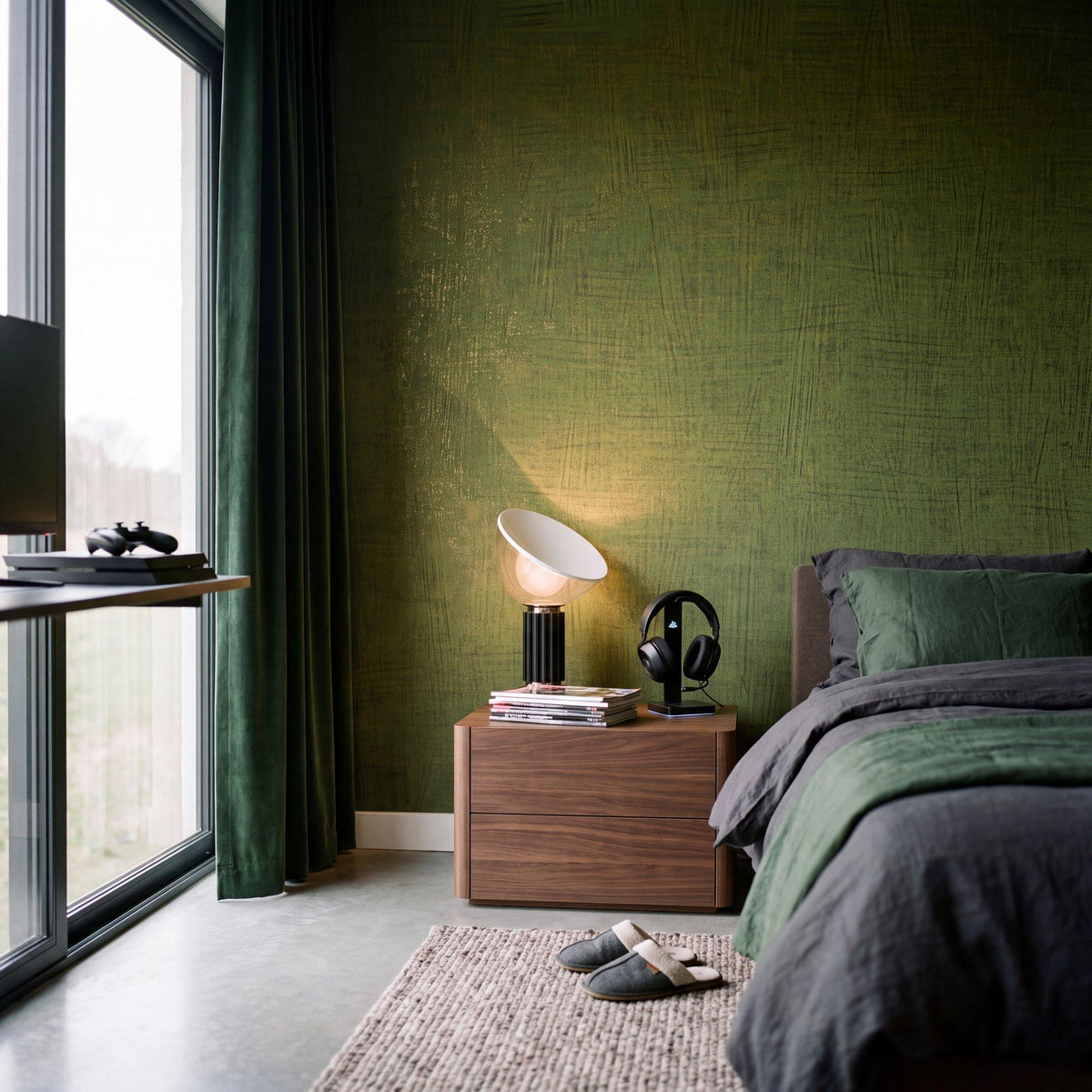 Galerie NT98020 New Touch Brushmark Green Wallpaper NT98020 Green Wallpaper
