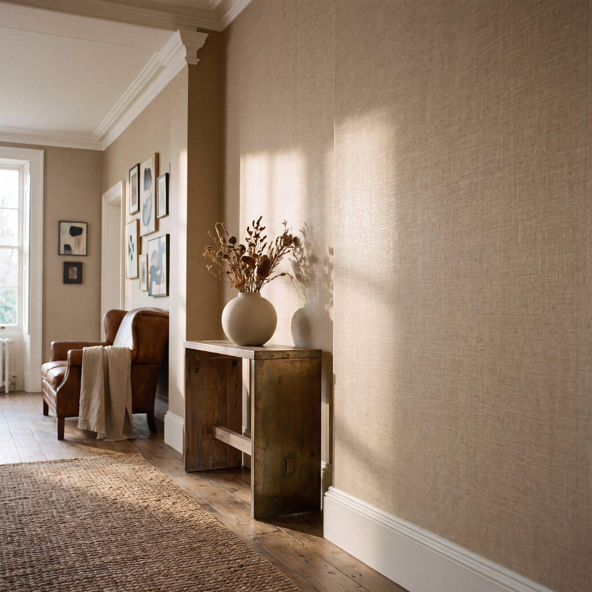 Galerie NT98023 New Touch Woven Texture Beige Wallpaper NT98023 Beige Wallpaper