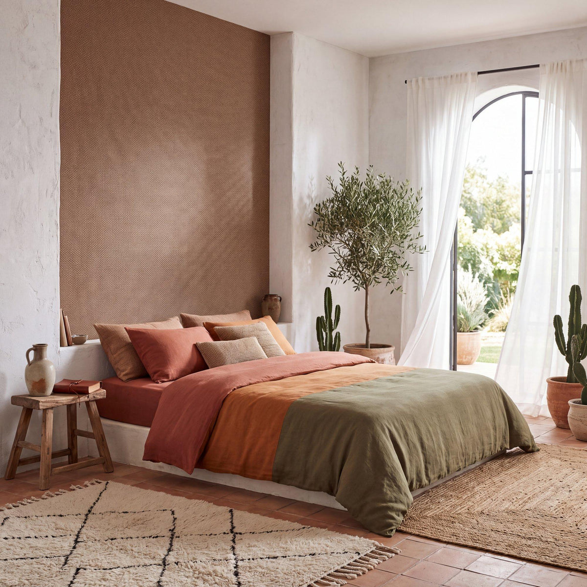 Galerie NT98024 New Touch Woven Texture Orange Wallpaper NT98024 Orange Wallpaper