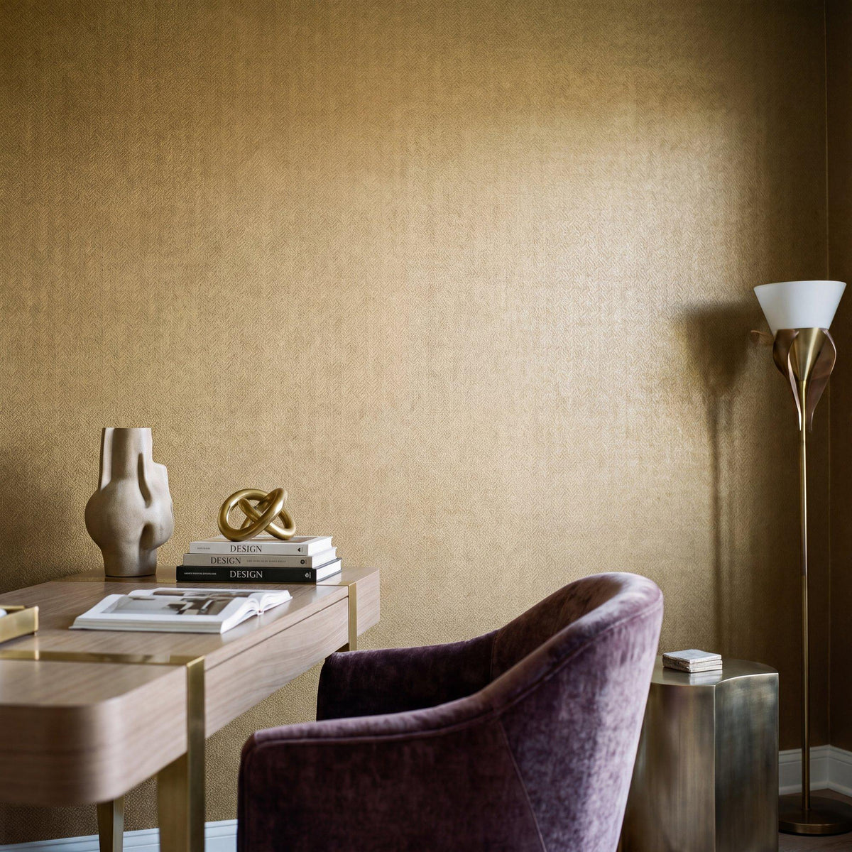 Galerie NT98030 New Touch Interlace Yellow Wallpaper NT98030 Yellow Wallpaper