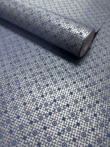 Galerie NT98035 New Touch Worn Tile Blue Wallpaper NT98035 Blue Wallpaper