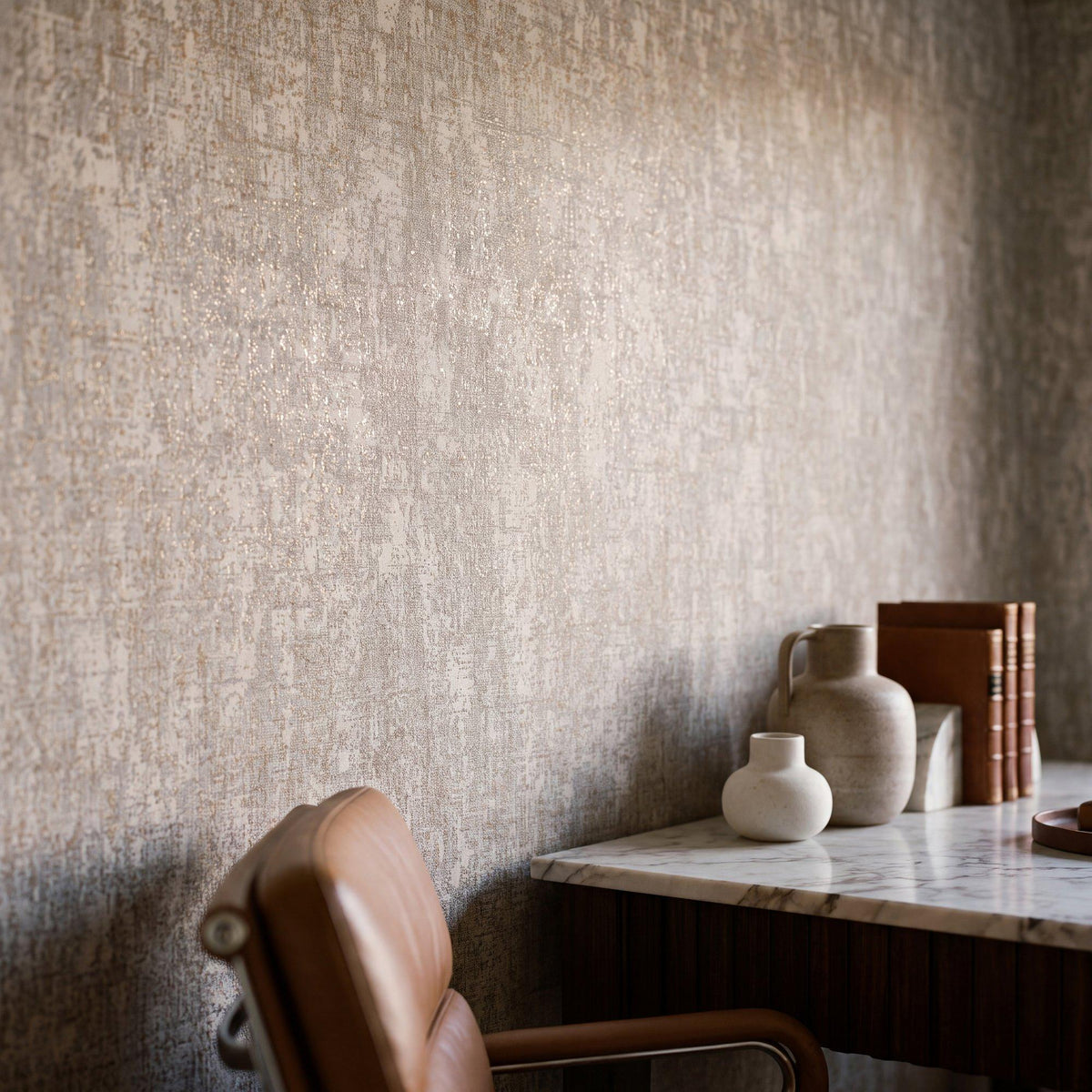 Galerie NT98041 New Touch Mottled Specks Silver Grey Wallpaper NT98041 Silver Grey Wallpaper