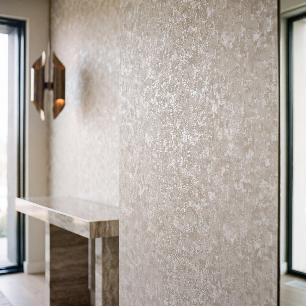Galerie NT98057 New Touch Scratched Plaster Silver Grey Wallpaper NT98057 Silver Grey Wallpaper