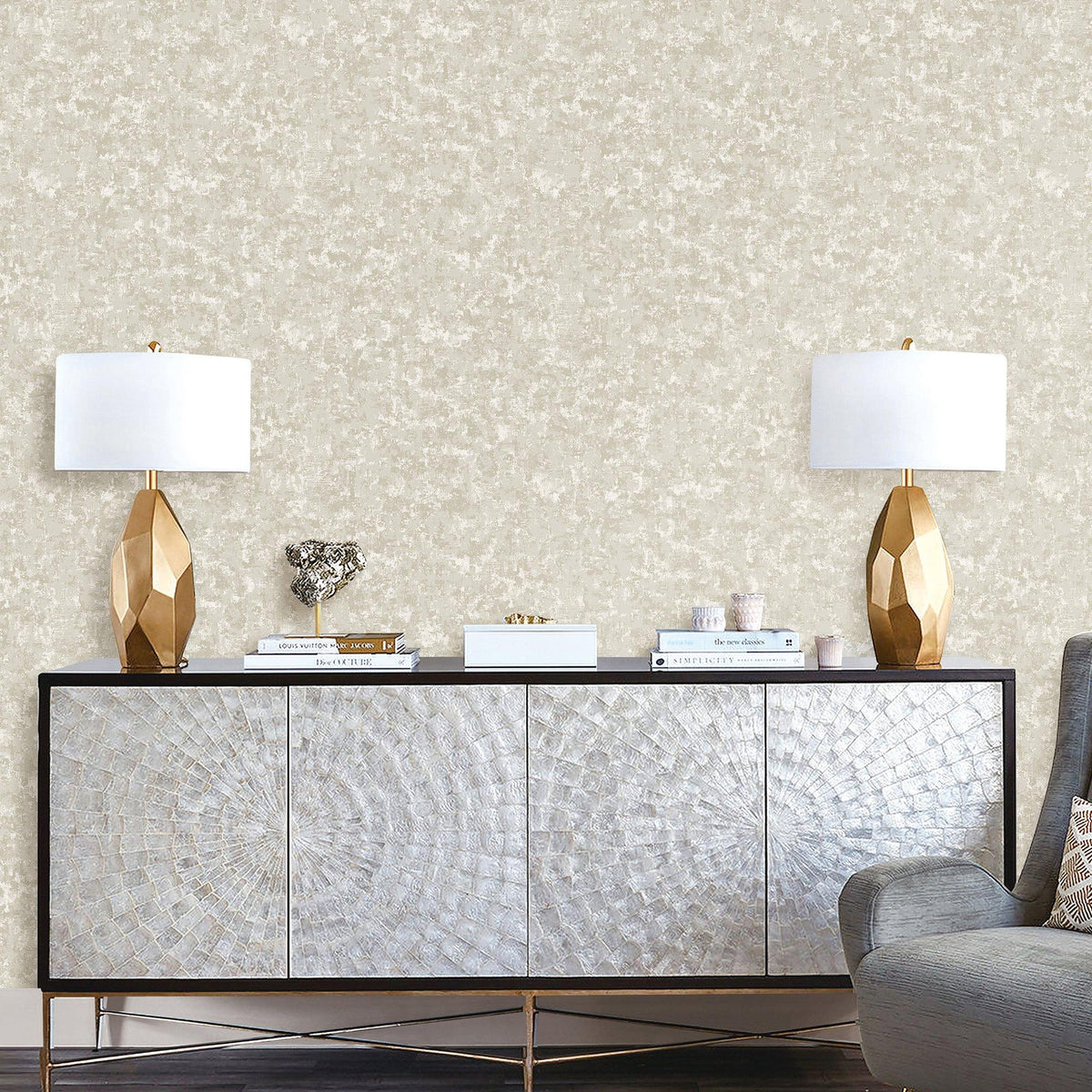 Galerie NT98057 New Touch Scratched Plaster Silver Grey Wallpaper NT98057 Silver Grey Wallpaper