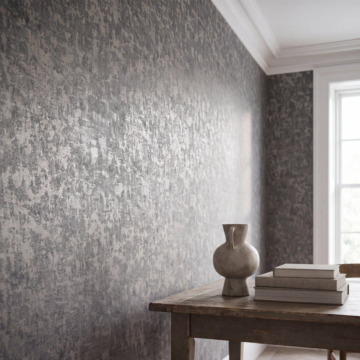 Galerie NT98058 New Touch Scratched Plaster Bronze Brown Wallpaper NT98058 Bronze Brown Wallpaper