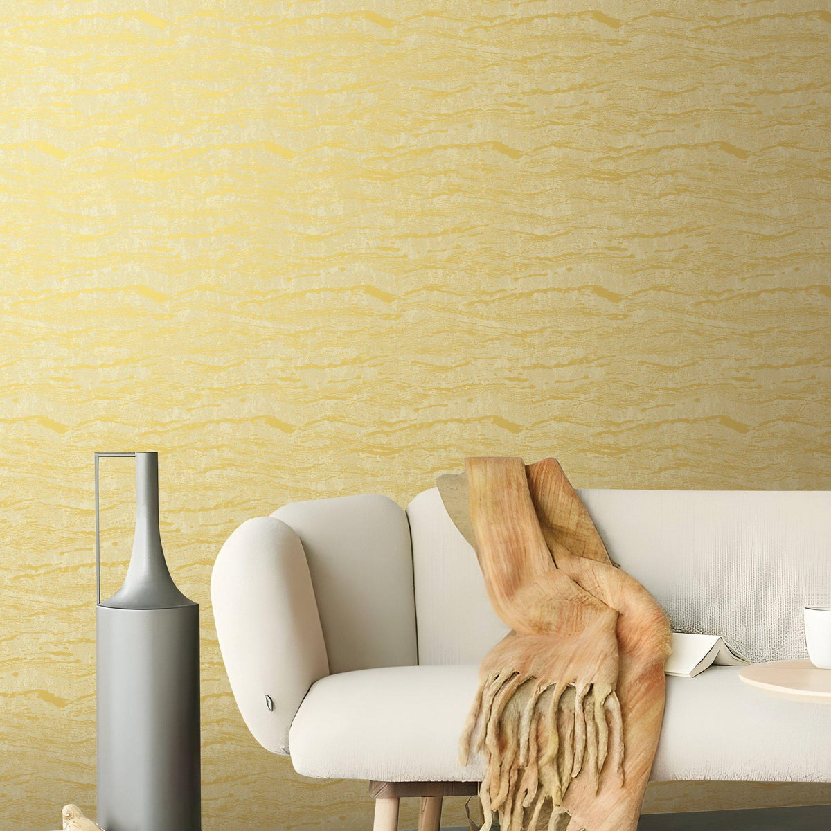 Galerie NT98065 New Touch Ripple Yellow Wallpaper NT98065 Yellow Wallpaper