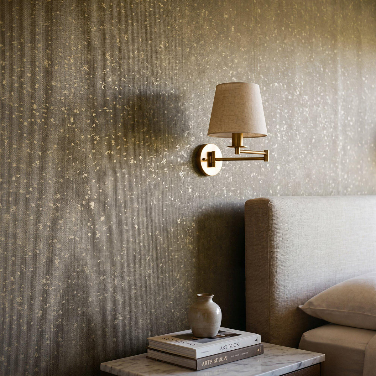 Galerie NT98069 New Touch Worn Pinstripe Gold Wallpaper NT98069 Gold Wallpaper