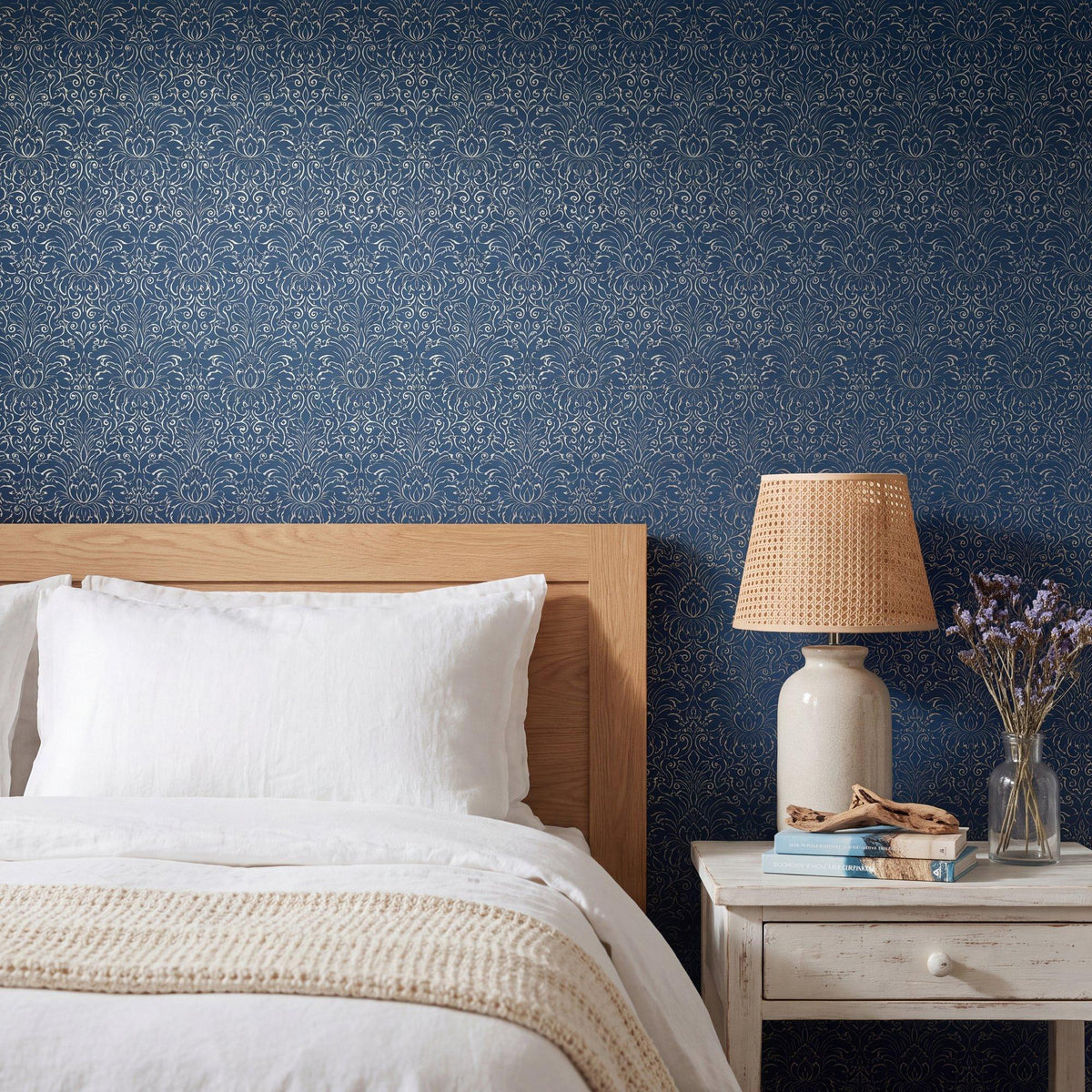 Galerie MX88004 Metallic FX 2 Damask Blue Wallpaper MX88004 Blue Wallpaper