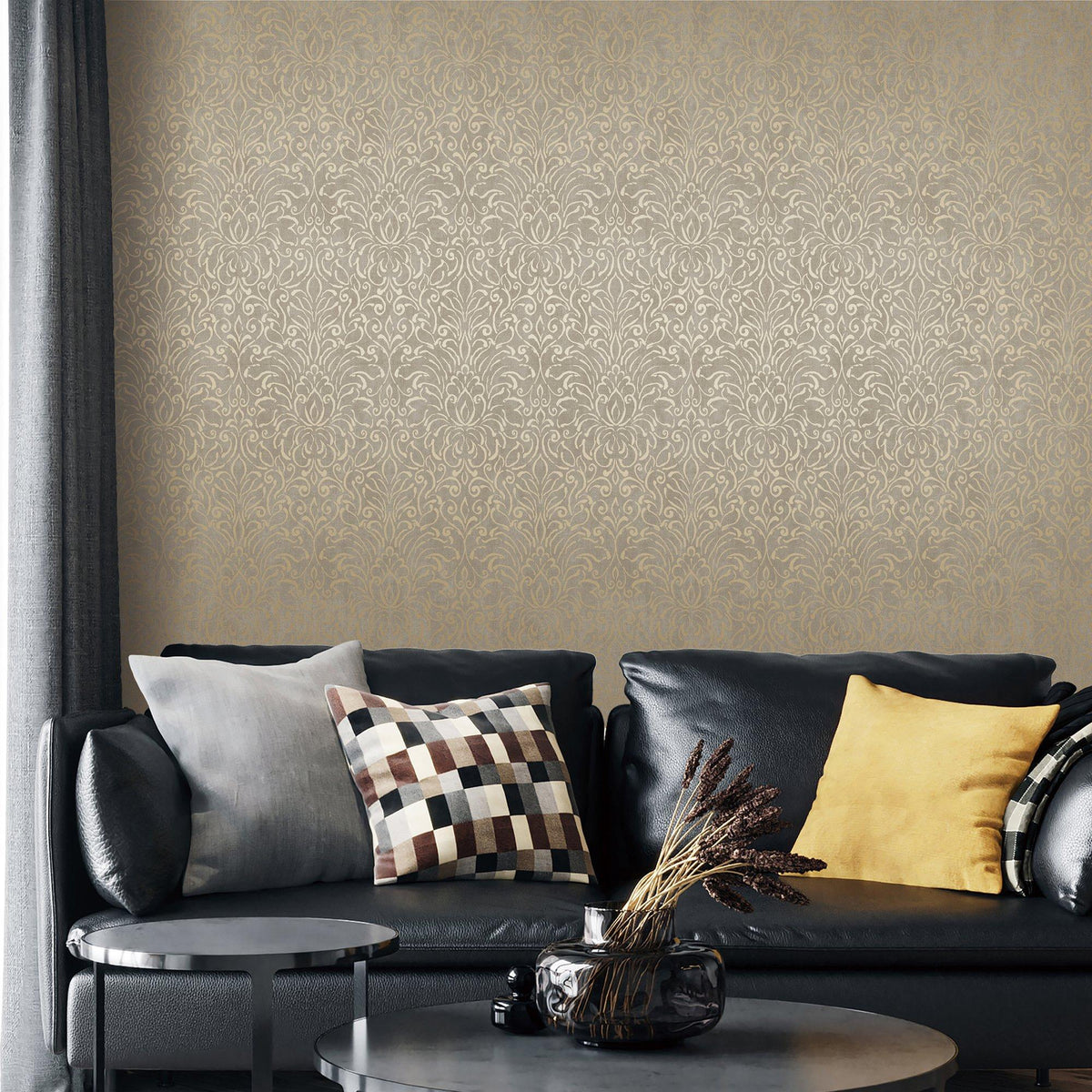 Galerie MX88002 Metallic FX 2 Damask Bronze Brown Wallpaper MX88002 Bronze Brown Wallpaper