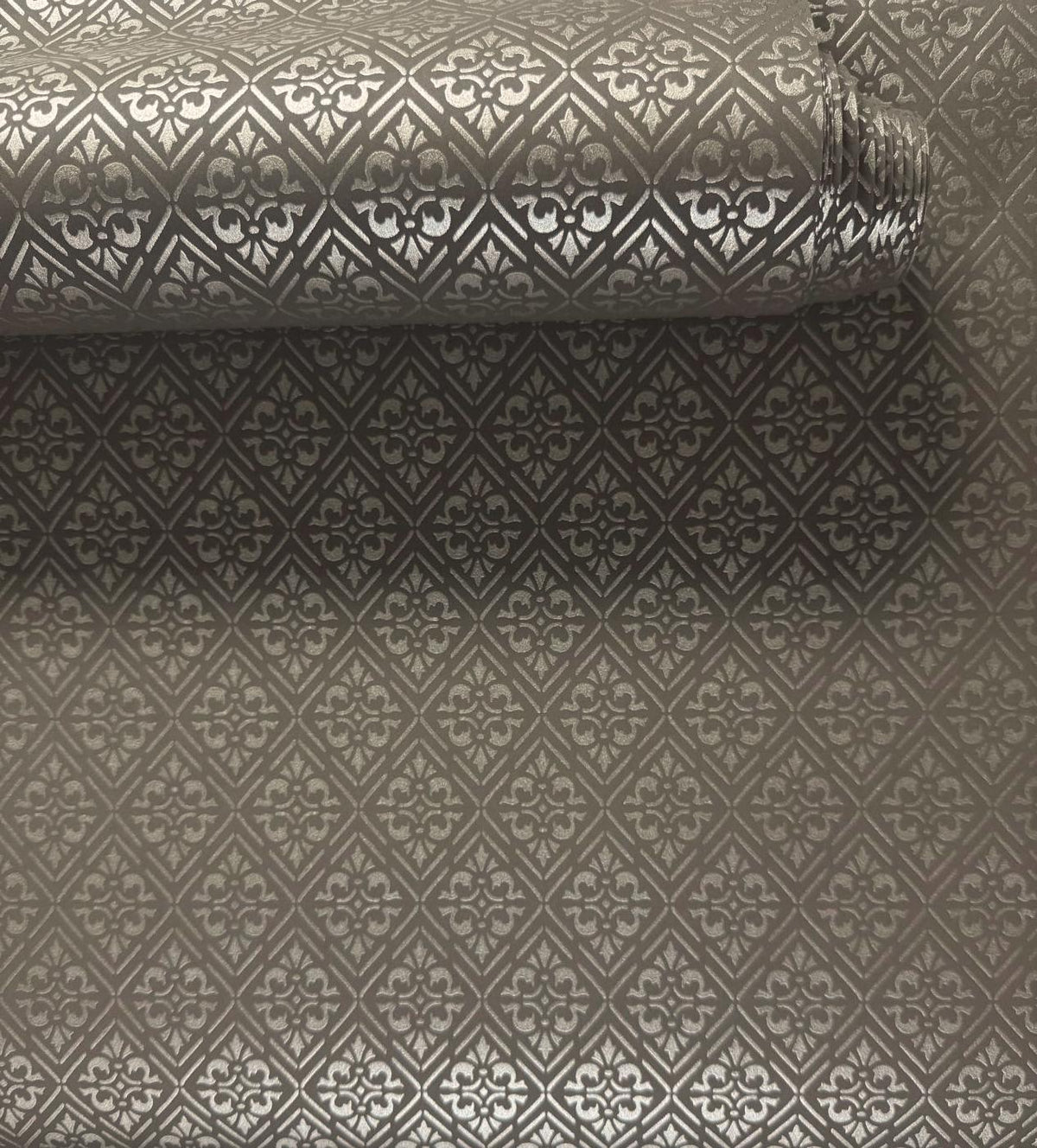 Galerie MX88015 Metallic FX 2 Diamond Damask Bronze Brown Wallpaper MX88015 Bronze Brown Wallpaper