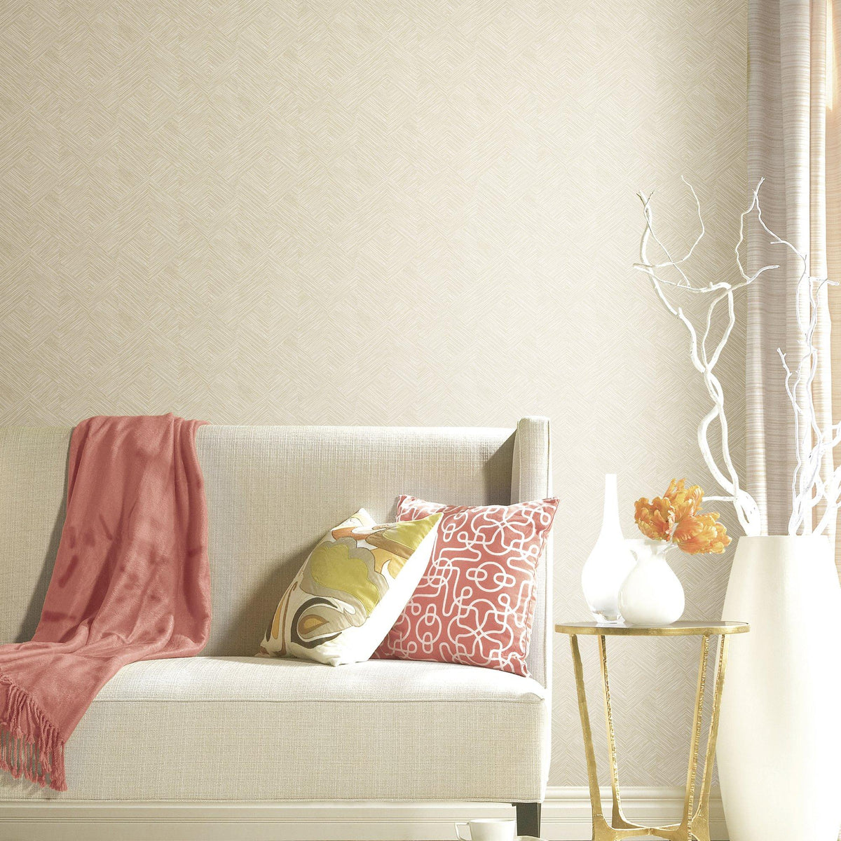 Galerie MX88022 Metallic FX 2 Stripe Geometric Cream Wallpaper MX88022 Cream Wallpaper