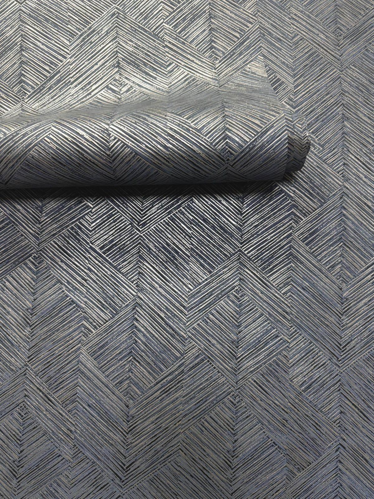 Galerie MX88026 Metallic FX 2 Stripe Geometric Blue Wallpaper MX88026 Blue Wallpaper