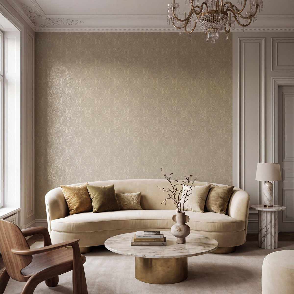 Galerie MX88033 Metallic FX 2 Damask Beige Wallpaper MX88033 Beige Wallpaper
