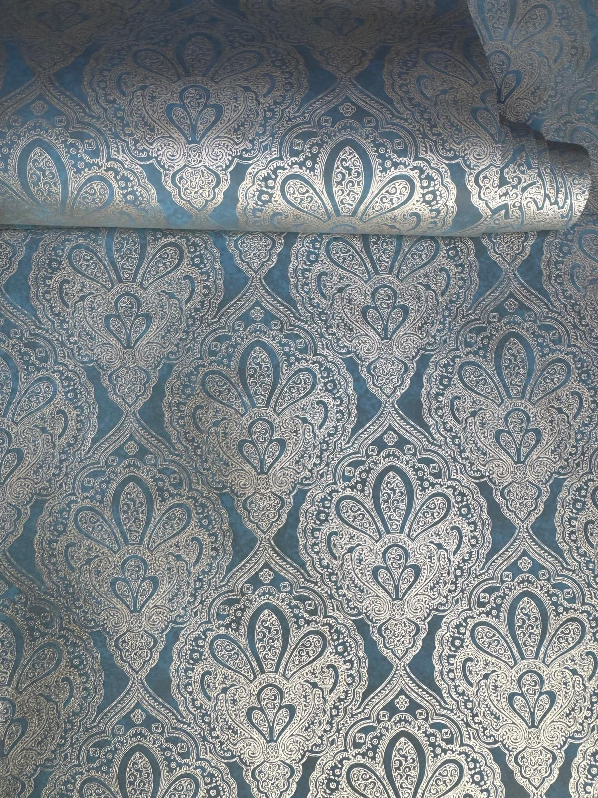 Galerie MX88034 Metallic FX 2 Damask Blue Wallpaper MX88034 Blue Wallpaper
