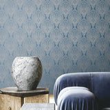 Galerie MX88034 Metallic FX 2 Damask Blue Wallpaper MX88034 Blue Wallpaper