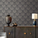 Galerie MX88035 Metallic FX 2 Damask Black Wallpaper MX88035 Black Wallpaper