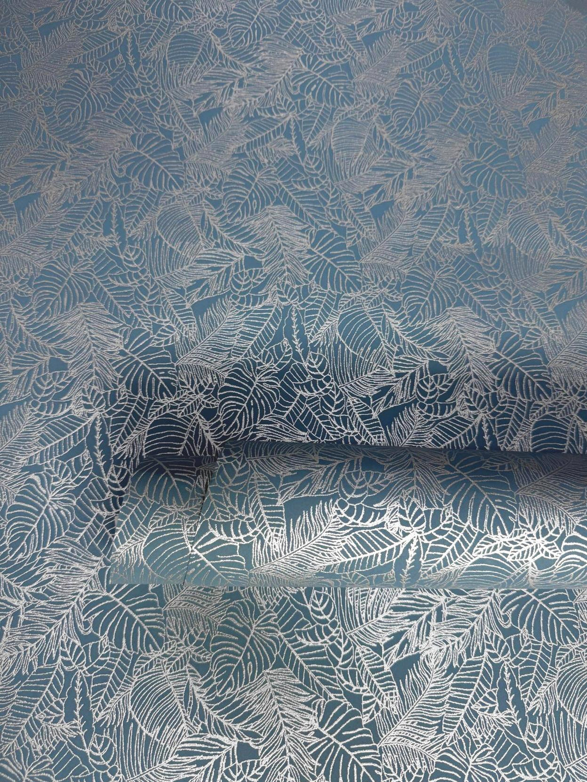 Galerie MX88044 Metallic FX 2 Shimmer Leaf Blue Wallpaper MX88044 Blue Wallpaper