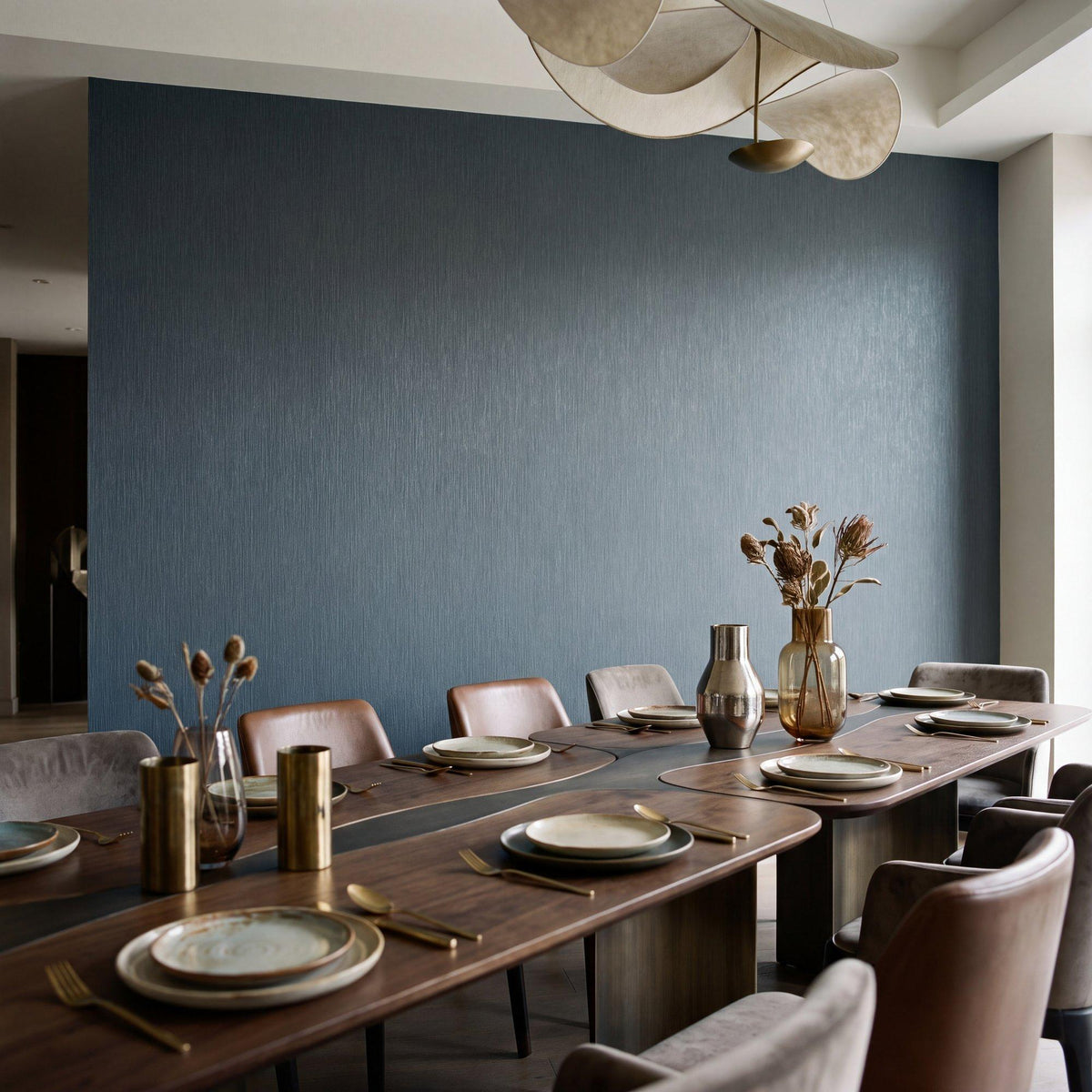 Galerie MX88064 Metallic FX 2 Shimmer Stripe Blue Wallpaper MX88064 Blue Wallpaper