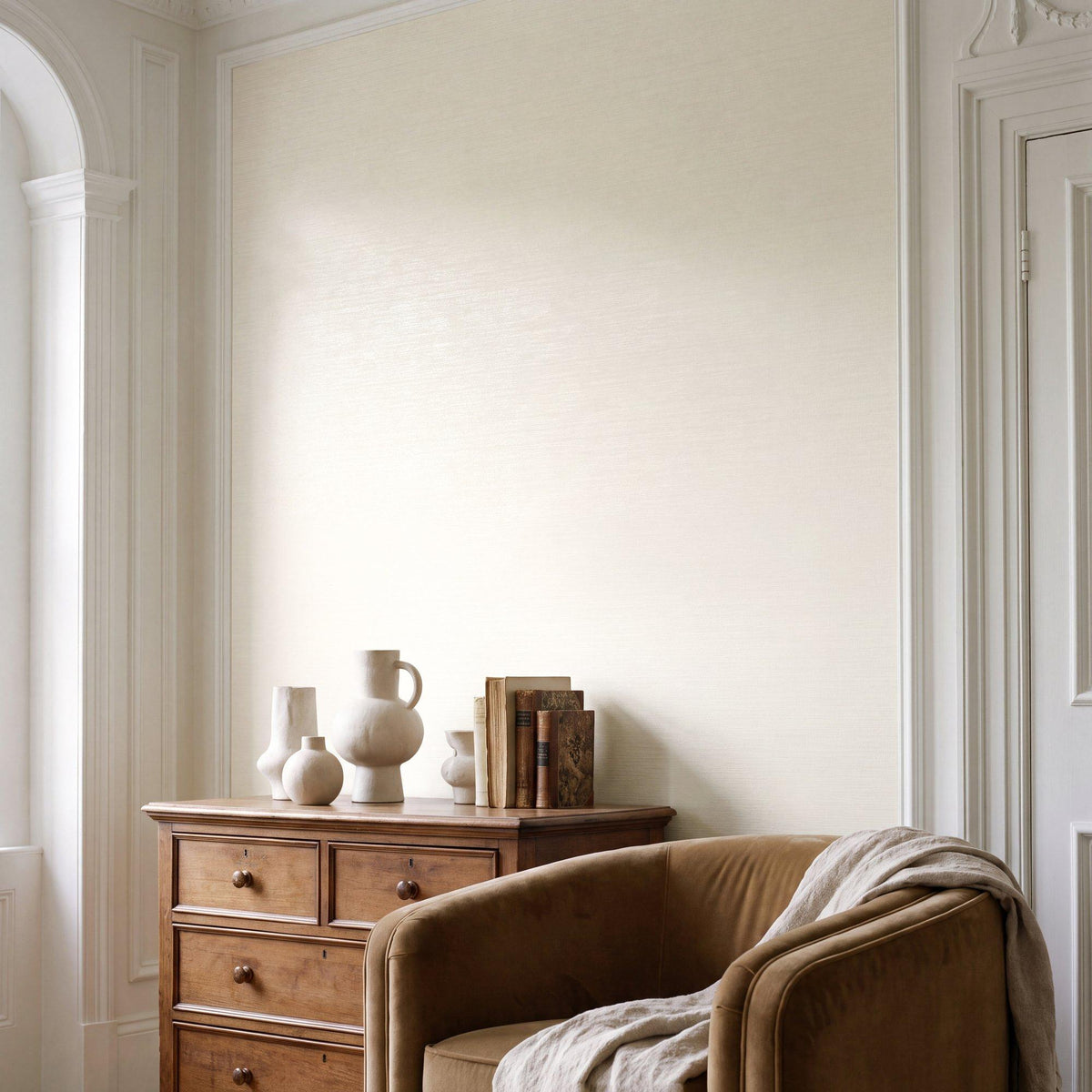 Galerie MX88071 Metallic FX 2 Horizontal Stripe Cream Wallpaper MX88071 Cream Wallpaper