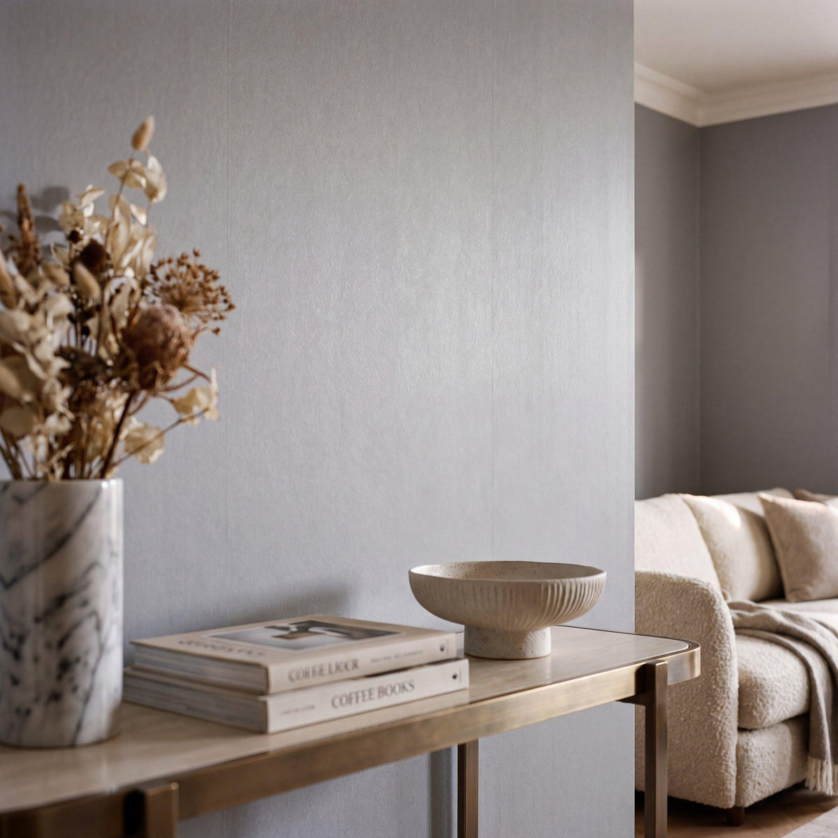 Galerie MX88134 Metallic FX 2 Plain Texture Silver Grey Wallpaper MX88134 Silver Grey Wallpaper