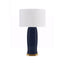 Worlds Away Ceramic Table Lamp With Satin Brass Base In Gloss Navy Glaze