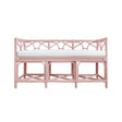 Worlds Away Decorative Bench With Performance Ivory Cushion In Painted Pink Rattan