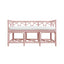 Worlds Away Decorative Bench With Performance Ivory Cushion In Painted Pink Rattan