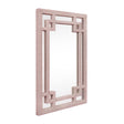 Worlds Away Greek Key Design Mirror In Wrapped Rattan In Painted Antique White