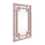 Worlds Away Greek Key Design Mirror In Wrapped Rattan In Painted Antique White