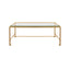 Worlds Away Rectangular Iron Coffee Table With Thick Glass Top In Gold Leaf