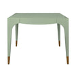 Worlds Away Square Tapered Leg, Two Drawer Game Table With Antique Brass Foot Caps In Green Lacquer