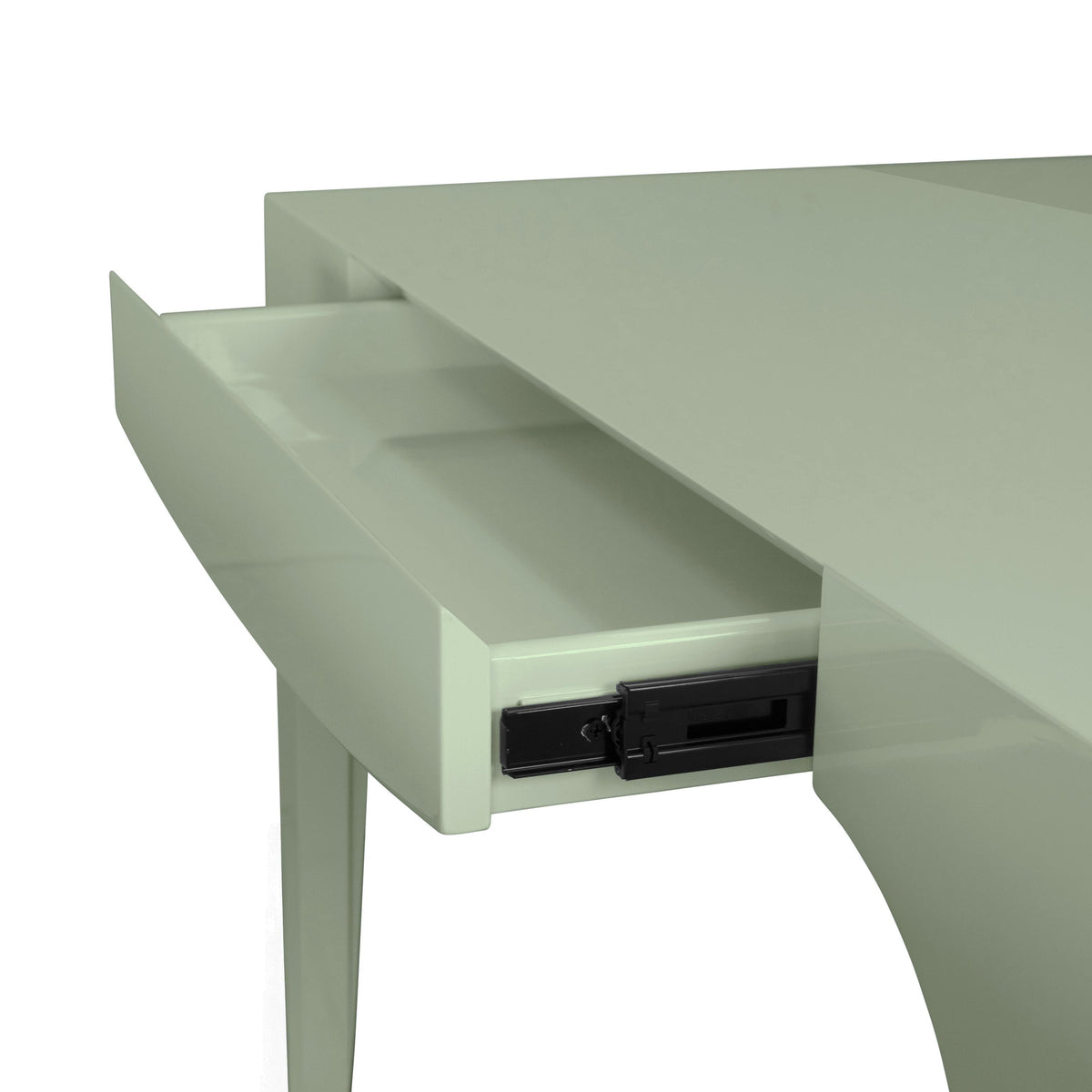 Worlds Away Square Tapered Leg, Two Drawer Game Table With Antique Brass Foot Caps In Green Lacquer