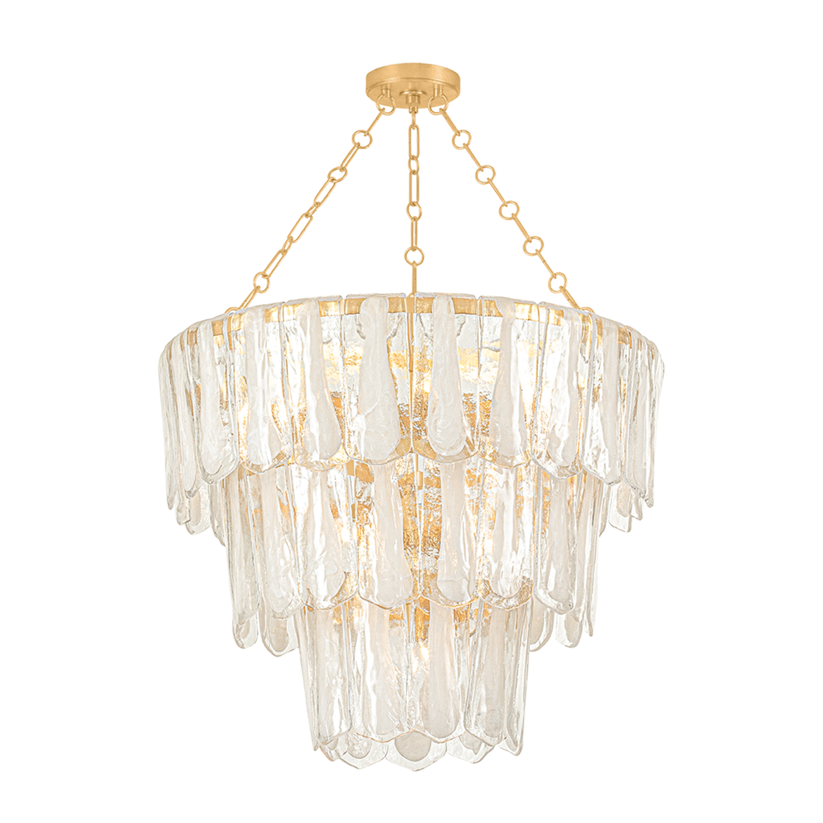 Hudson Valley Lighting Tappan VINTAGE GOLD LEAF 34W x 27.8H Chandelier