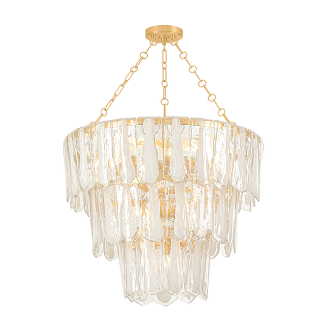 Hudson Valley Lighting Tappan VINTAGE GOLD LEAF 34W x 27.8H Chandelier