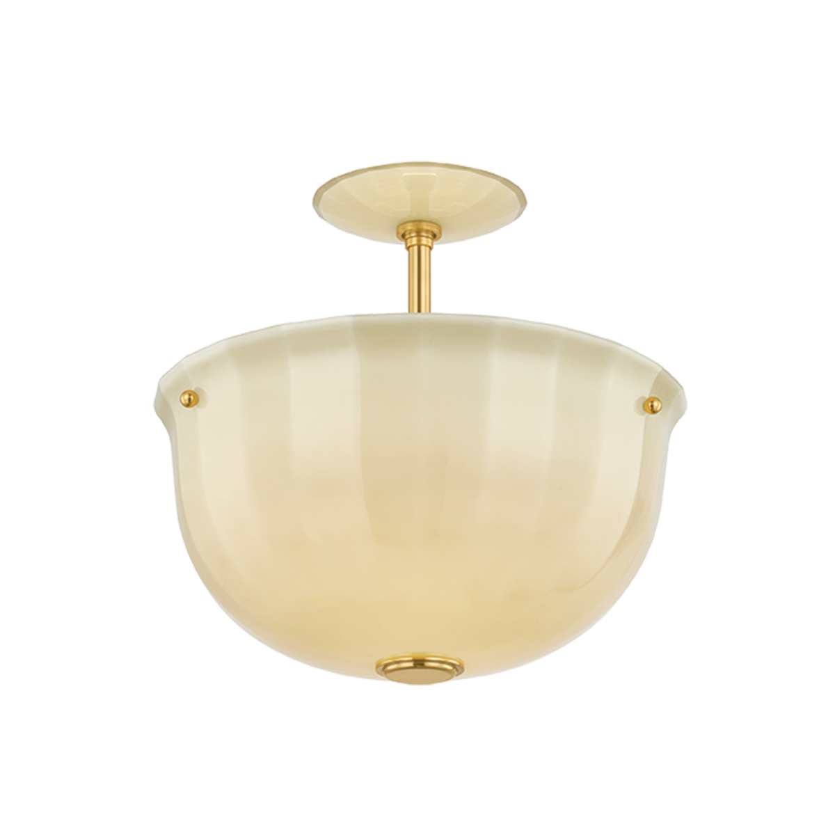 Hudson Valley Lighting Nevins AGED BRASS 14W x 13H Semi-Flush Mount
