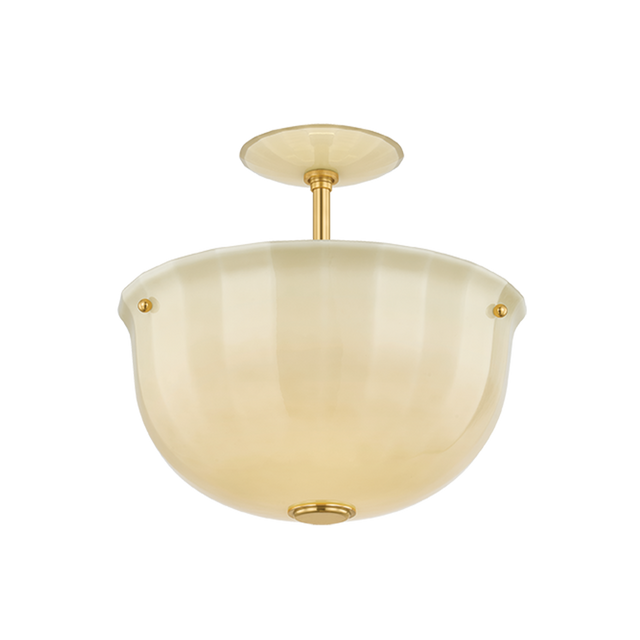 Hudson Valley Lighting Nevins AGED BRASS 14W x 13H Semi-Flush Mount