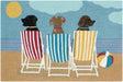 Livabliss Laguna Beach Dogs Multi 2' x 5' Handmade Rug