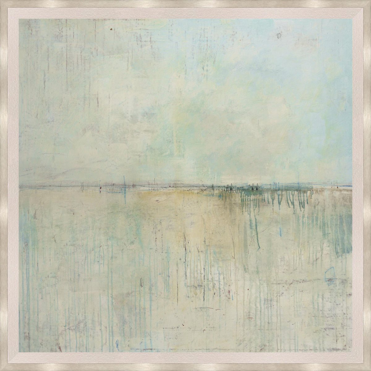 Surya Crackled Turquoise CRAC-001 30"H x 30"W x 1"D Art